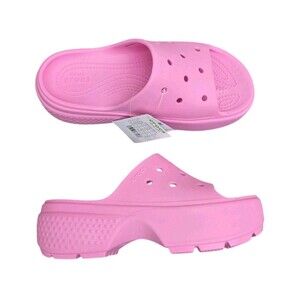 Crocs Stomp Slide Platform Sandals Pink Womens US Size 9 New With Tags No Box